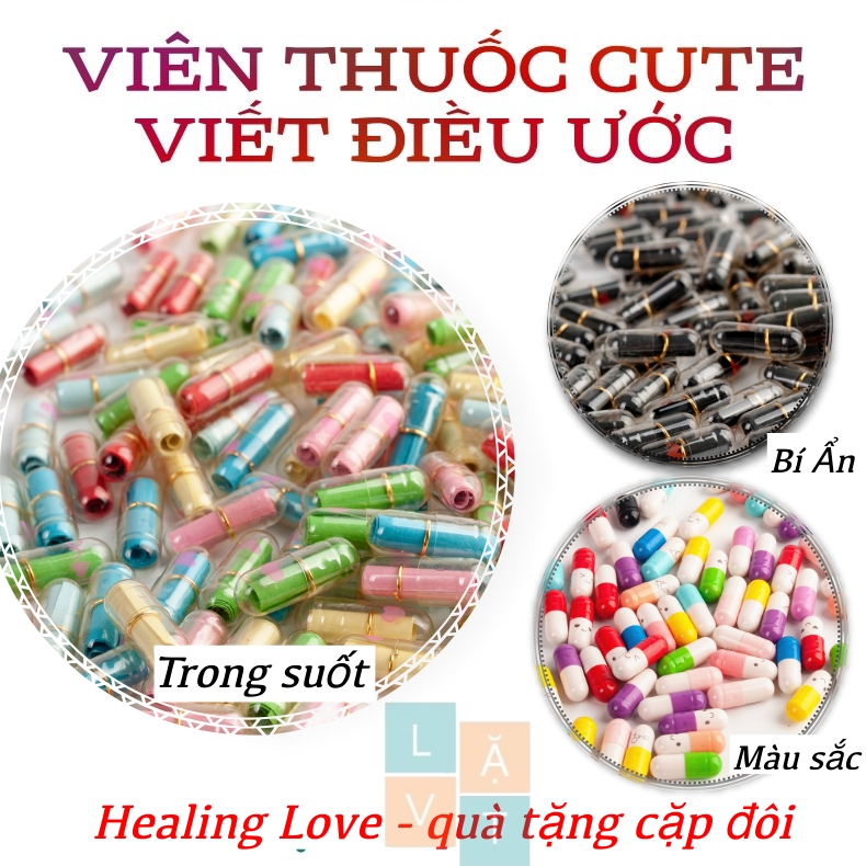 [HCM] Giấy Màu Viết Điều Ước bí mật Dạng viên ống kén để tạo bất ngờ, giấy ghi Healing Love cho các cặp đôi yêu nhau
