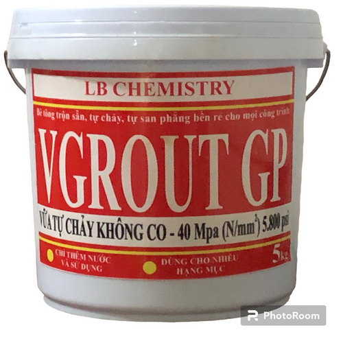 VGROUT GP. Vữa tự chảy mác 400 . Đổ thay cho bê tông đá 1x2. Đổ các chi tiết mà bê tông thường không thể đổ. Tính năng chống thấm - chống ăn mòn - chống nứt