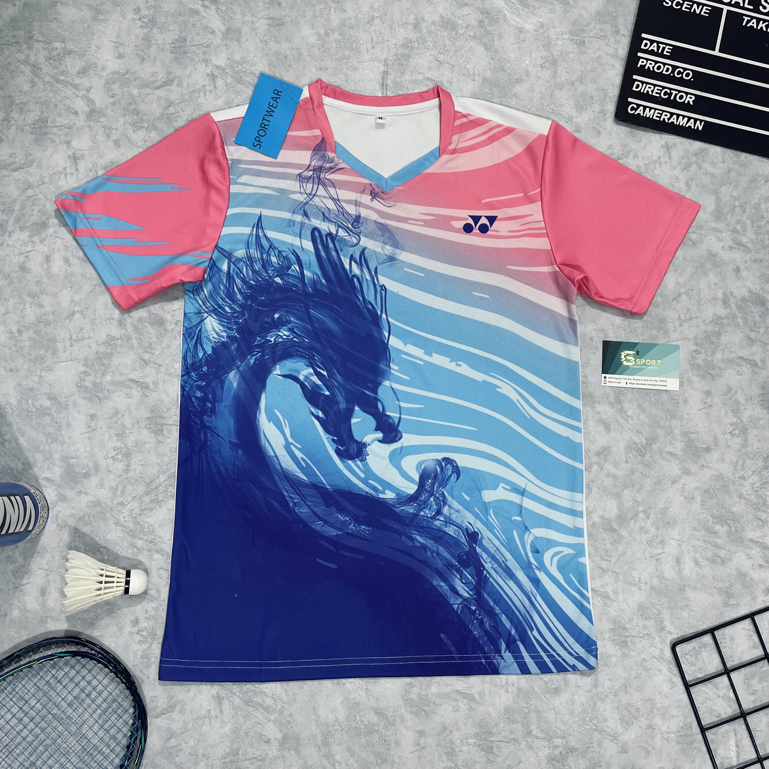 Áo cầu lông yonex vải mè thoáng mát - size nam nữ