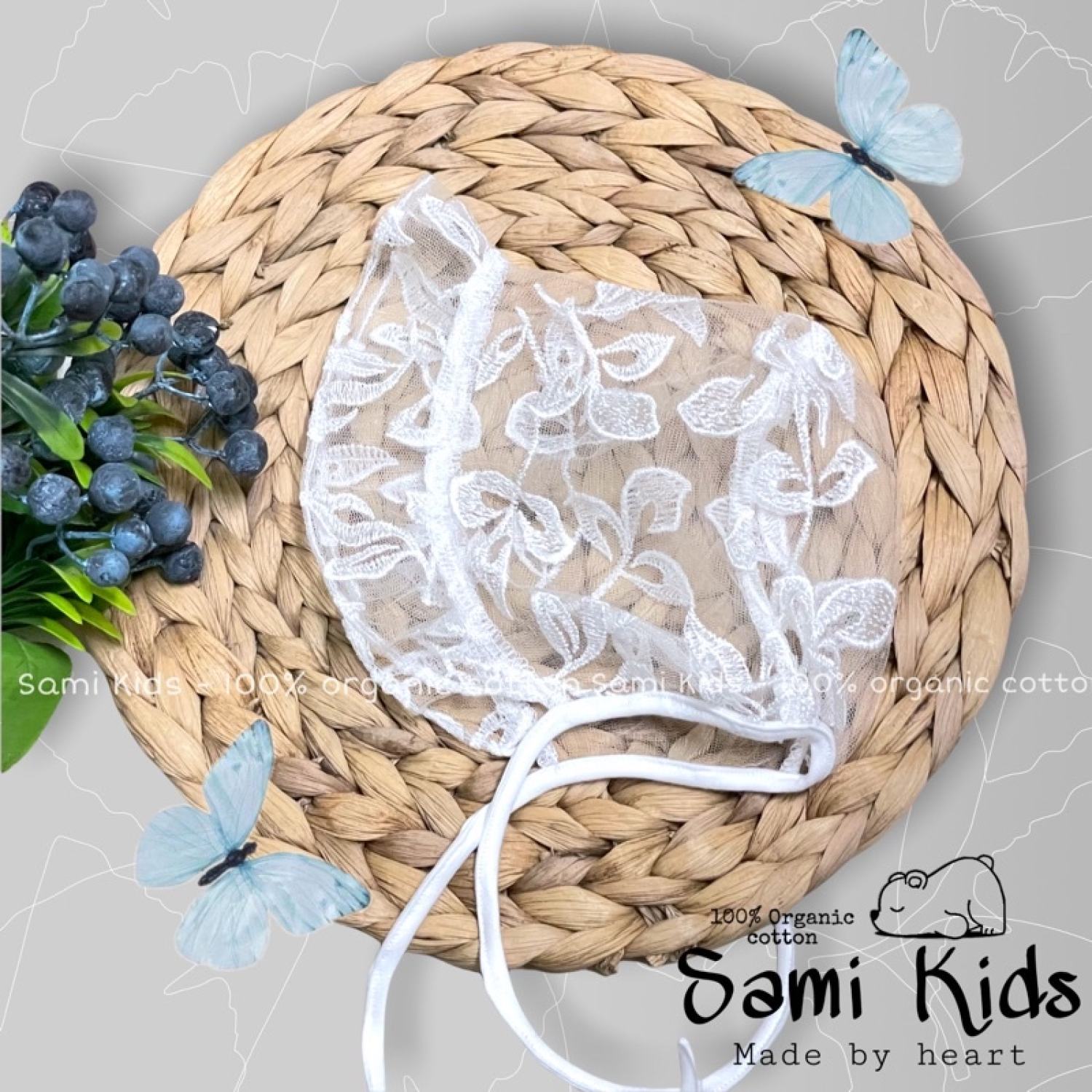 Mũ bonet ren tiểu thư cho bé gái