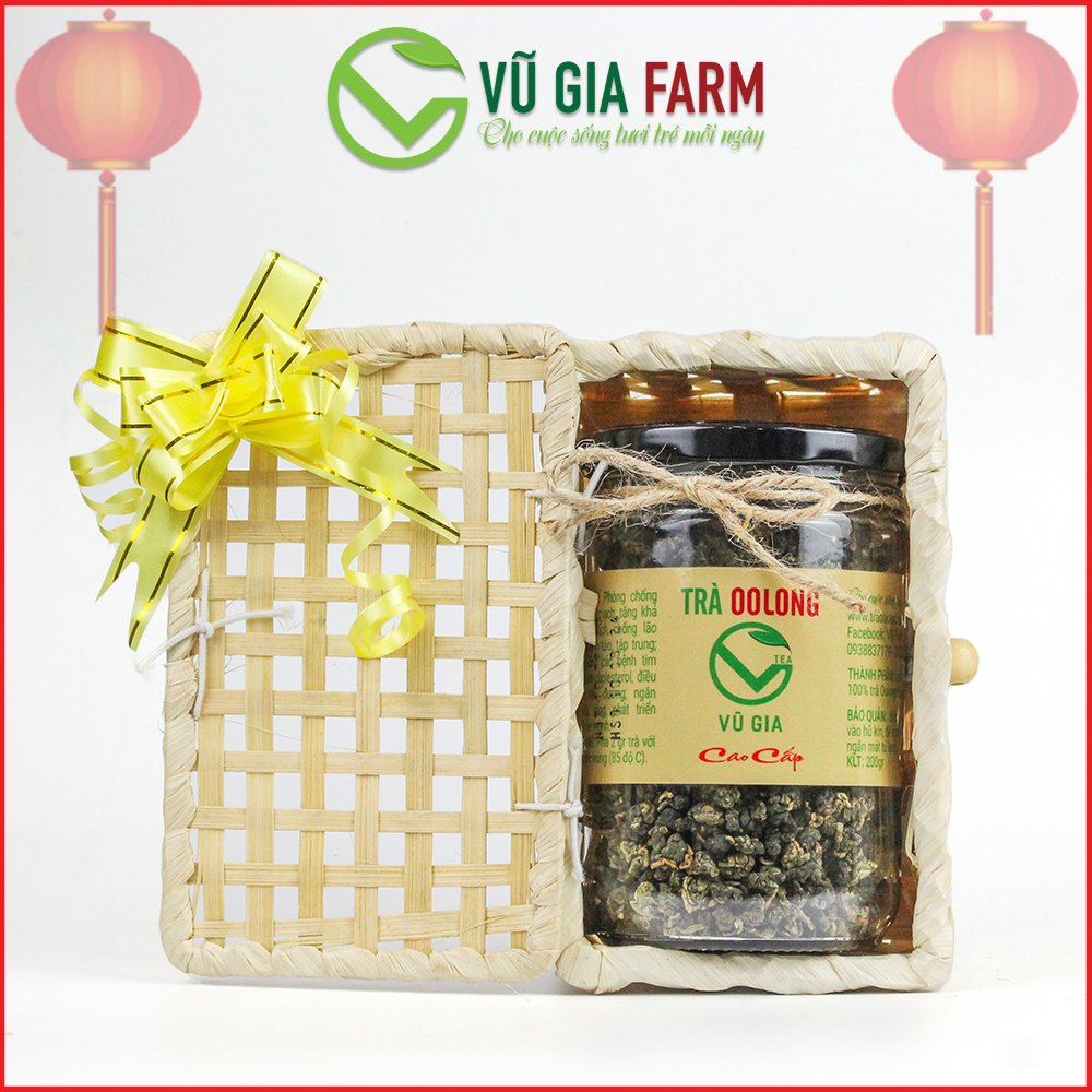 [HỘP QUÀ TẾT] [Tự Chọn Trà] Combo Gồm Giỏ Tre Mini Như Hình + 1 Hũ Trà Tự Chọn - trà oolong, hồng trà, lục trà