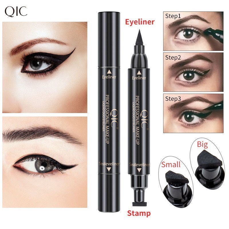 Bút kẻ mắt qic chống nước dạng lỏng nhanh khô lâu trôi