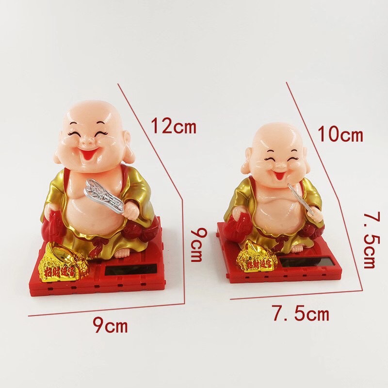 Tượng DI Lặc quạt tay sử dụng năng lượng (Nhỏ)