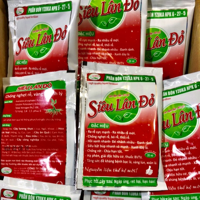 Set 5 gói phân bón lá cao cấp siêu lân đỏ
