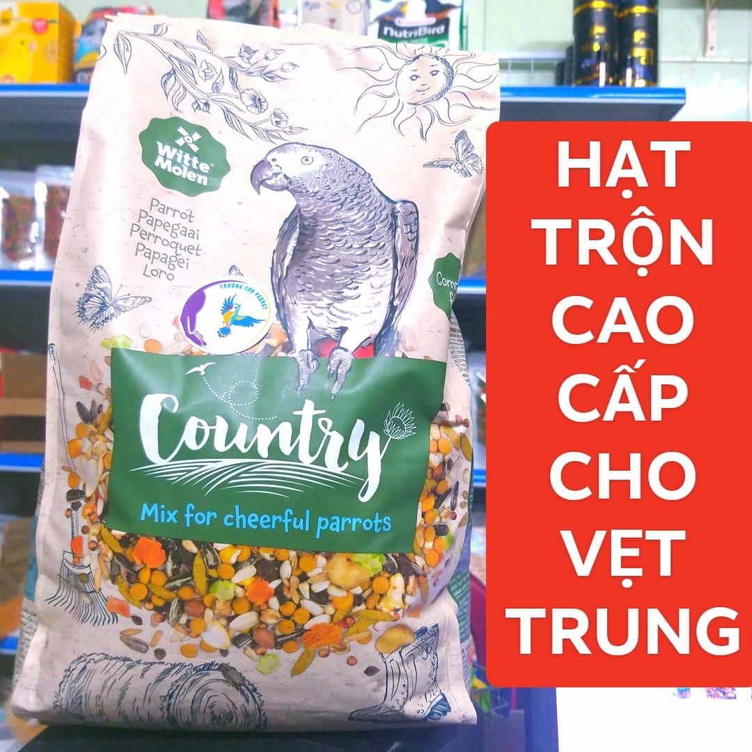 Hạt trộn cao cấp witte molen country dành cho vẹt xám, sun, xích, vẹt size trung và size lớn của hà lan