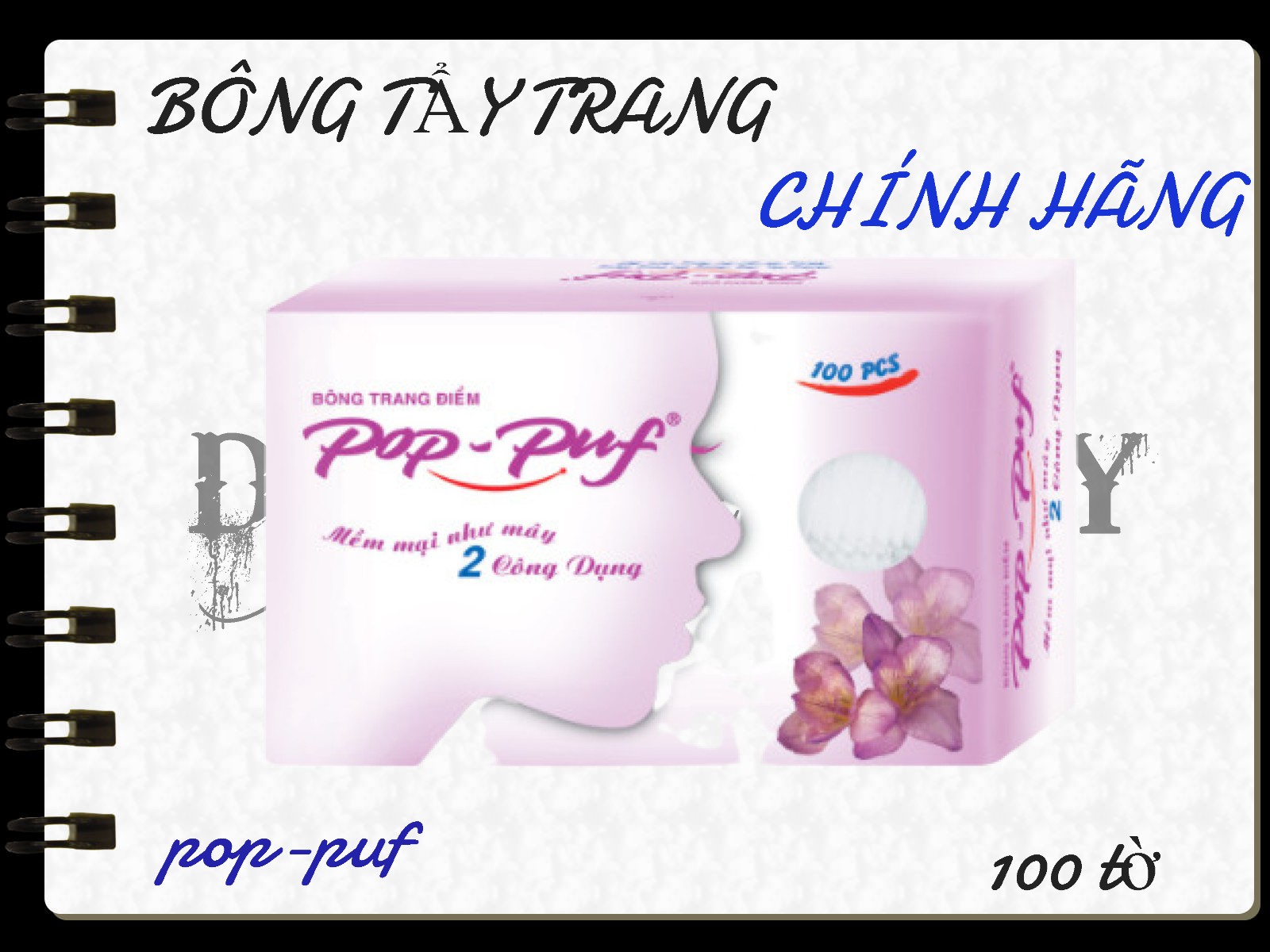 Bông tẩy trang pop-puf 2 công dụng pop-puf