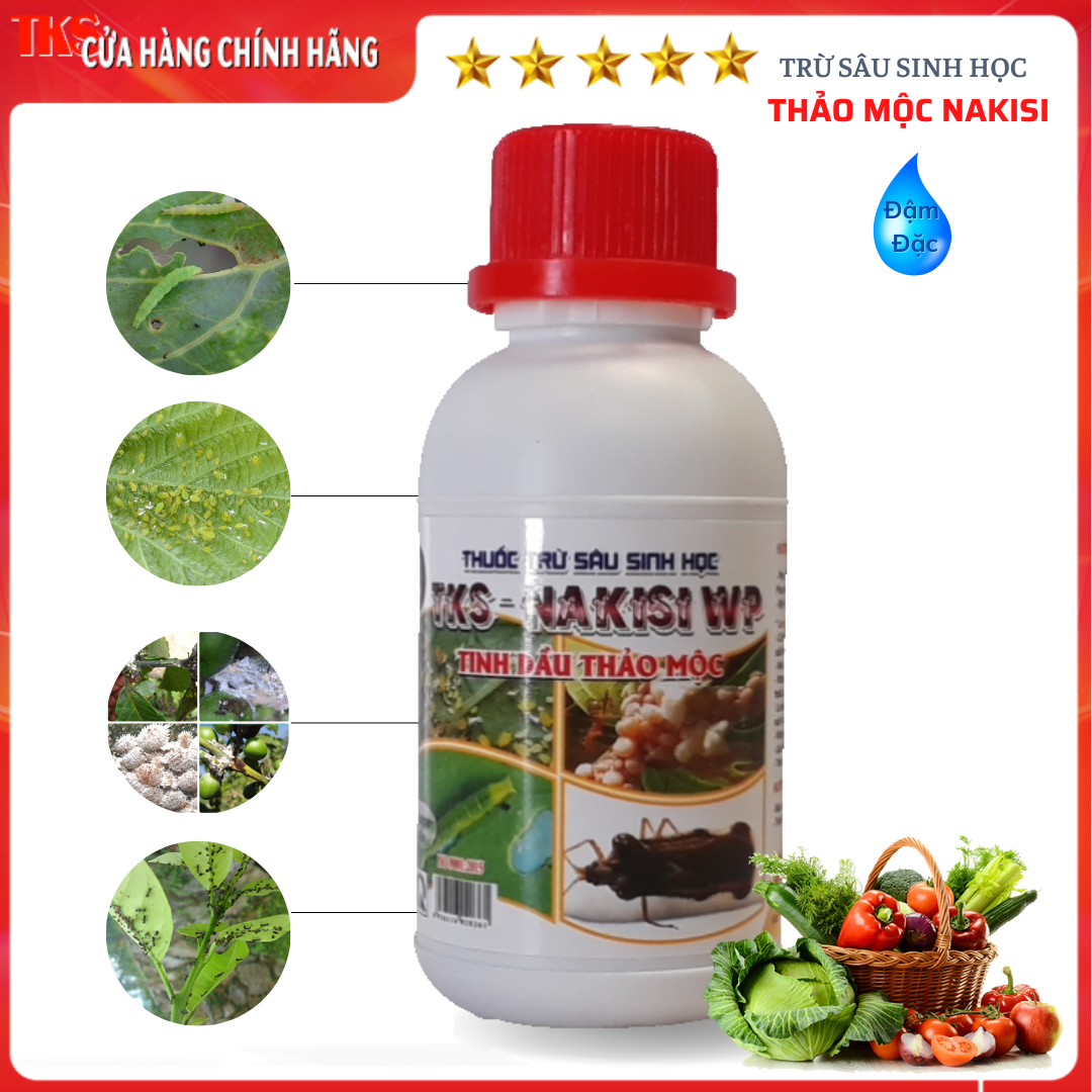 Chế Phẩm TRỪ SÂU SINH HỌC Thảo Mộc Nakisi - Diệt Trừ Sâu Xanh, Rầy, Rệp, Kiến, Nhện Đỏ, Không Cần Cách Ly -  Chai 100ml