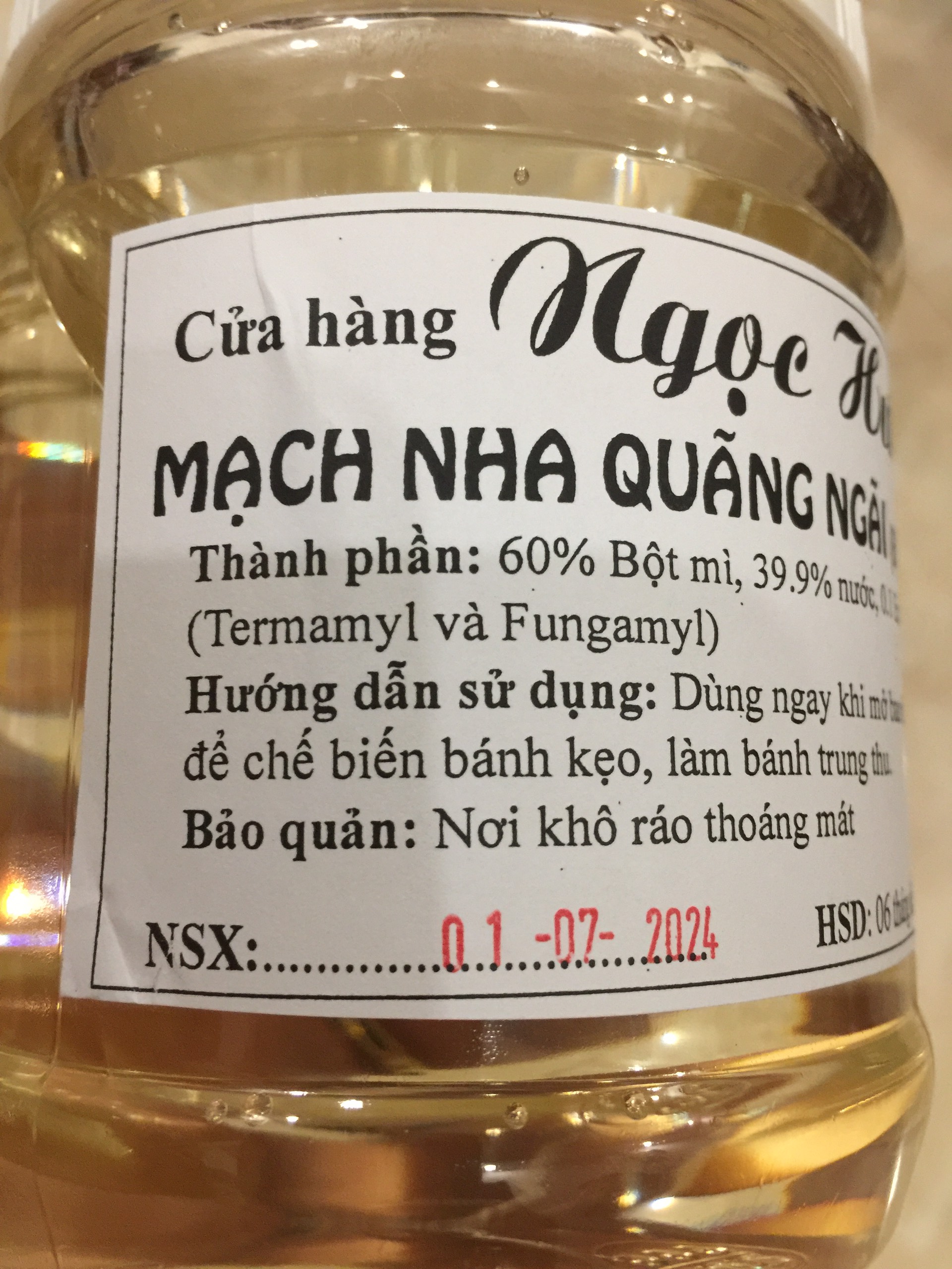 Mạch nha Quảng ngãi .Ngọc Hưng  (1 kg) làm kẹo bánh.
