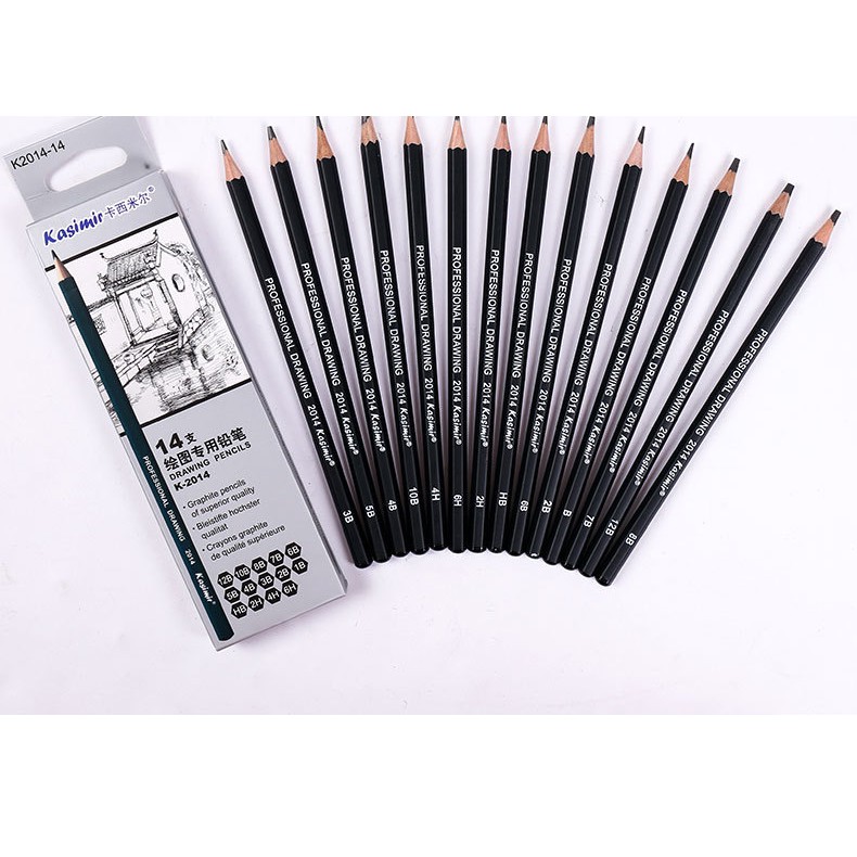 Bút chì vẽ phác thảo 6H 4H 2H HB 1B 2B 3B 4B 5B 6B 7B 8B 10B 12B