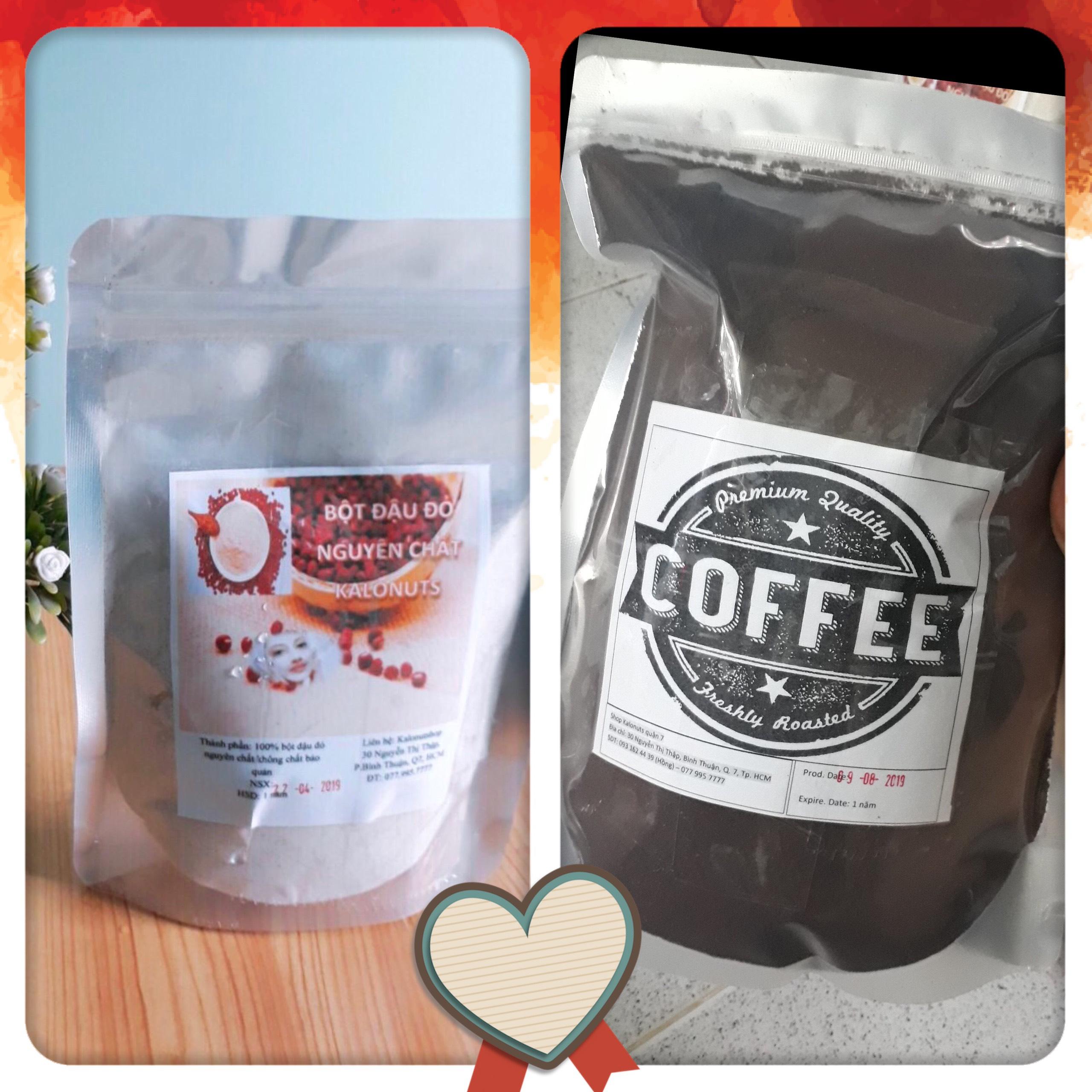 Combo Bột đậu đỏ + Bột cà phê tắm trắng cực hiệu quả - 100gr