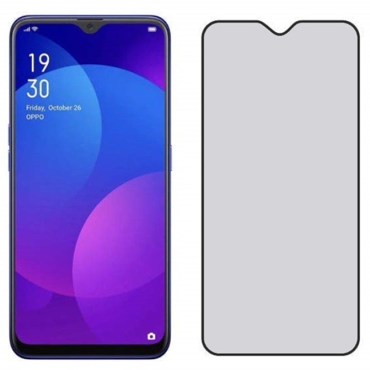Kính cường lực Oppo F11 nhám Chống vân tay / Chống nhìn trộm / Full màn hình / Không viền màu / Ốp chống sốc