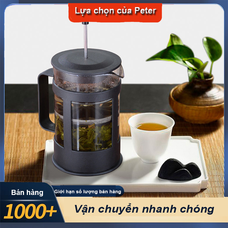 Máy lọc máy pha cà phê, pha trà, pha sữa bằng thủy tinh thiết kế kiểu Pháp iện đại tinh tế sang trọng Máy pha cà phê của Pháp, Máy lọc bằng tay -psione Pot Tea Tea, bọt sữa, nhấn nồi cà phê Teapot Coffee Cup