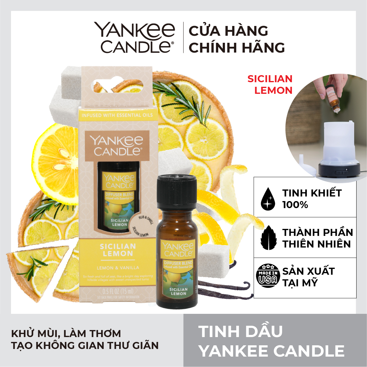 Tinh dầu Yankee Candle - Sicilian Lemon