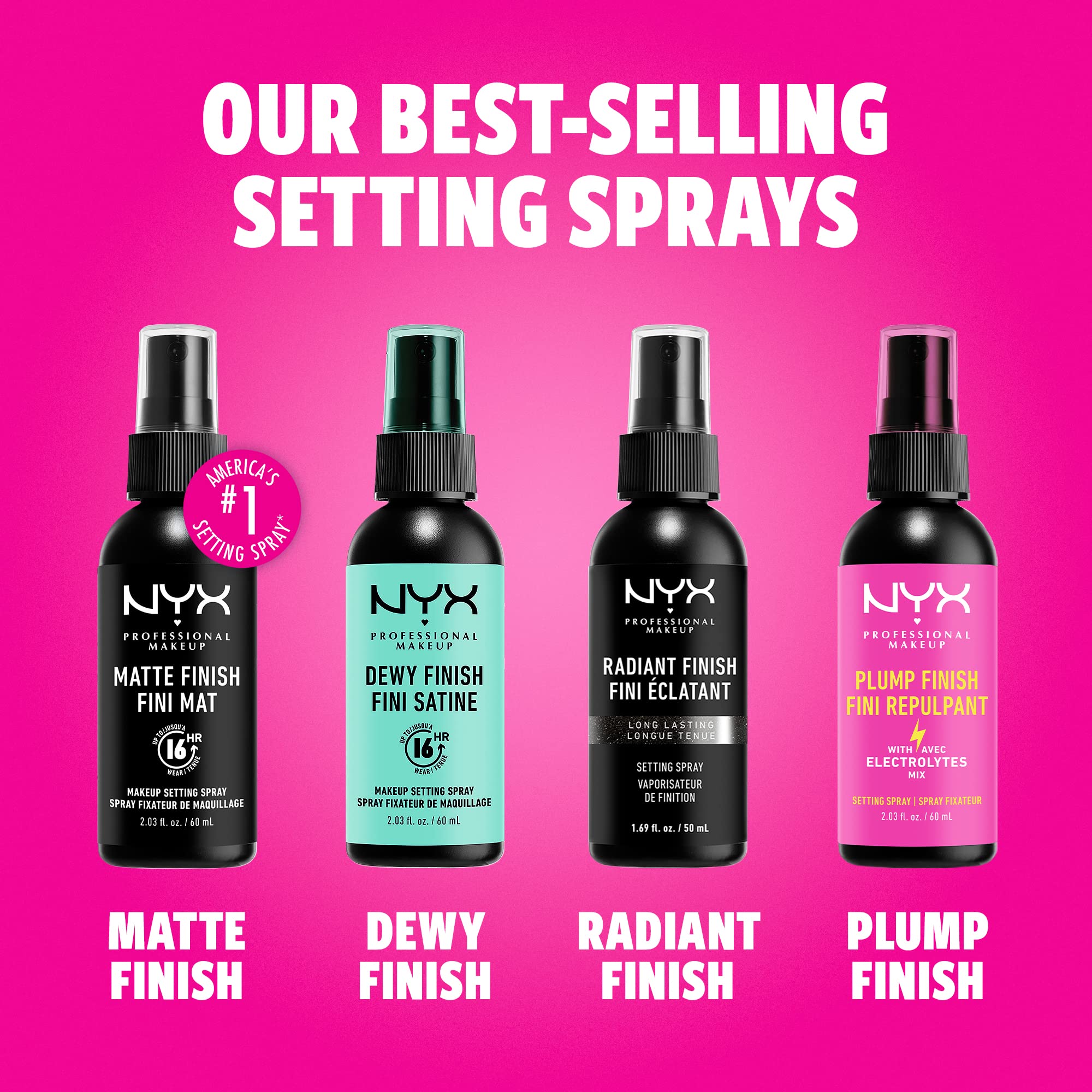 Xịt Khóa Trang Điểm Nyx Professional Makeup Make Up Setting Spray Hiệu Ứng Căng Bóng Dewy 60 mL