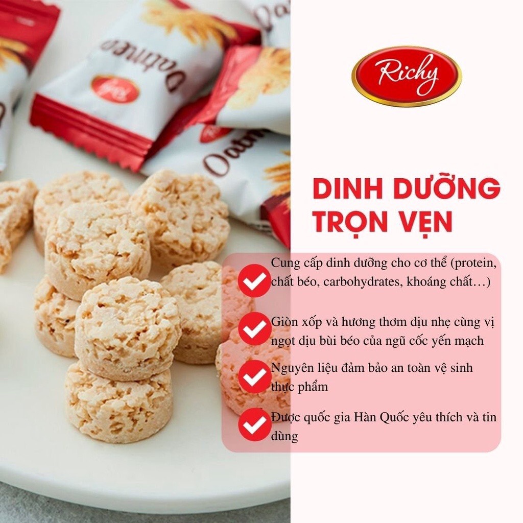 Bánh Yến Mạch Oatmeal Richy Sữa Túi 250g