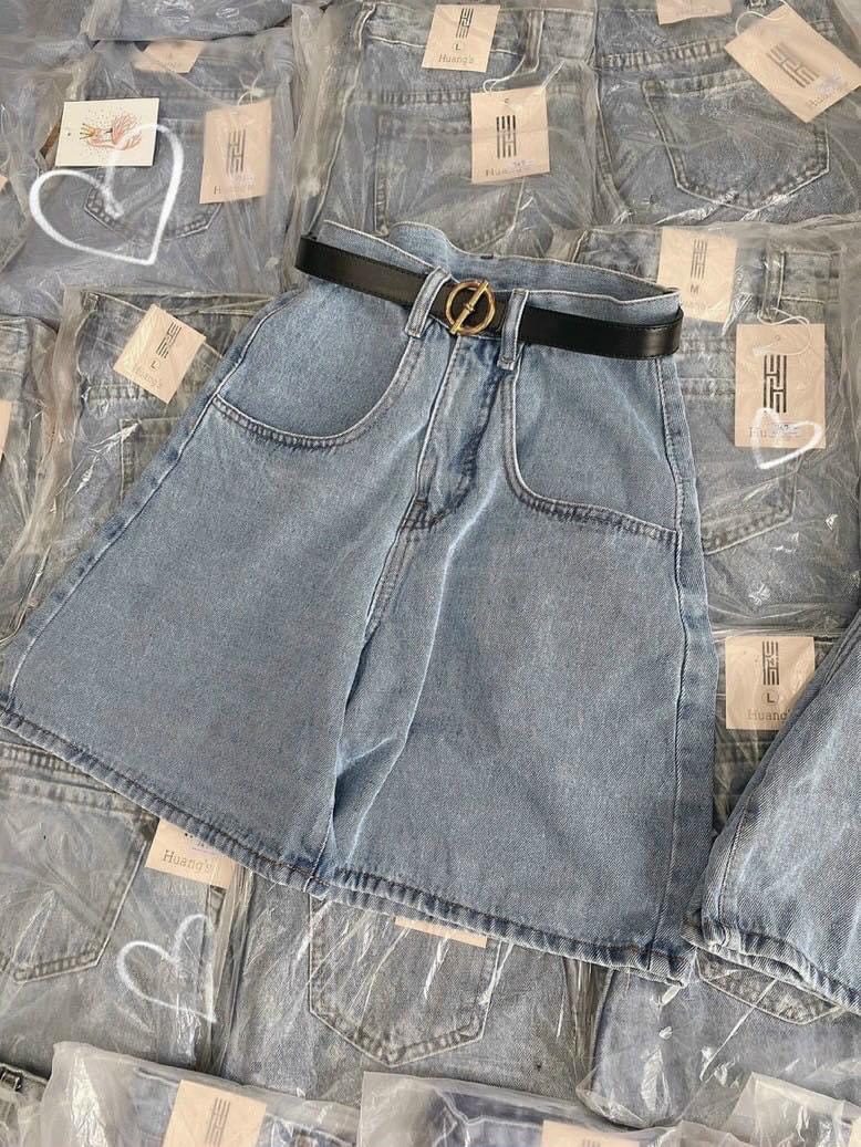 Quần ngố jeans lai cuốn