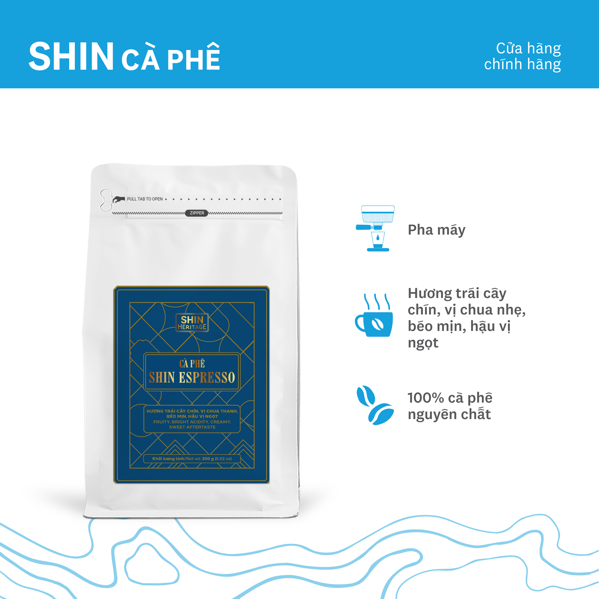 Cà Phê Cao Cấp Pha Máy - Shin Espresso - SHIN Cà Phê 250g/gói