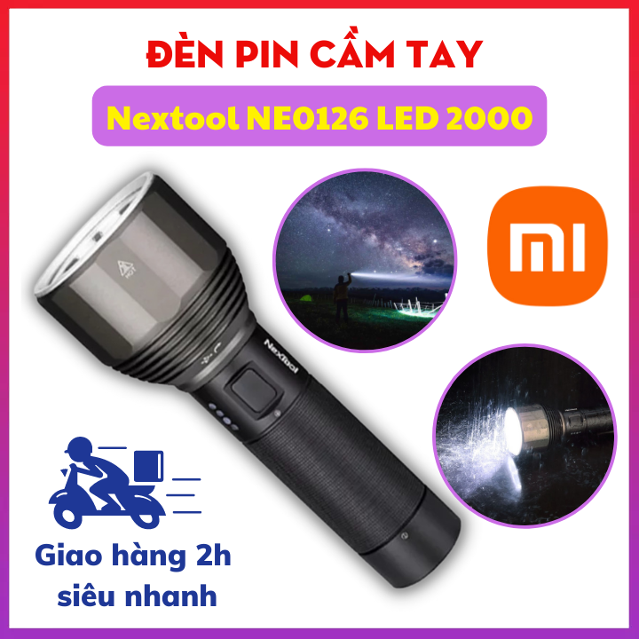 Đèn Pin Nextool Flashlight NE0126 ZES0417 pin sạc 5000mah 2000 lumen chiếu