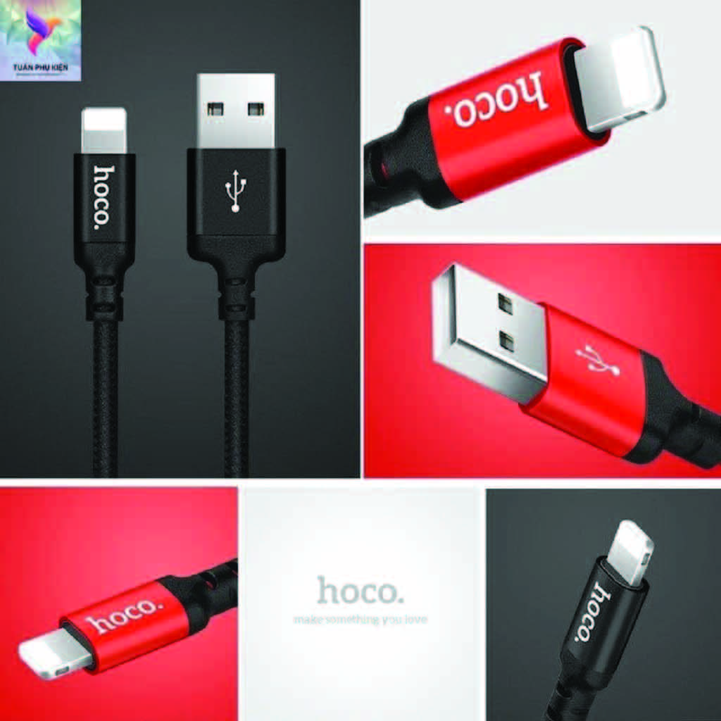 Cáp sạc dây dù Hoco X14 Dài 1M 2M Đầu Lightning, Type C Dành Cho Iphone - Ipad - Samsung - Xiaomi