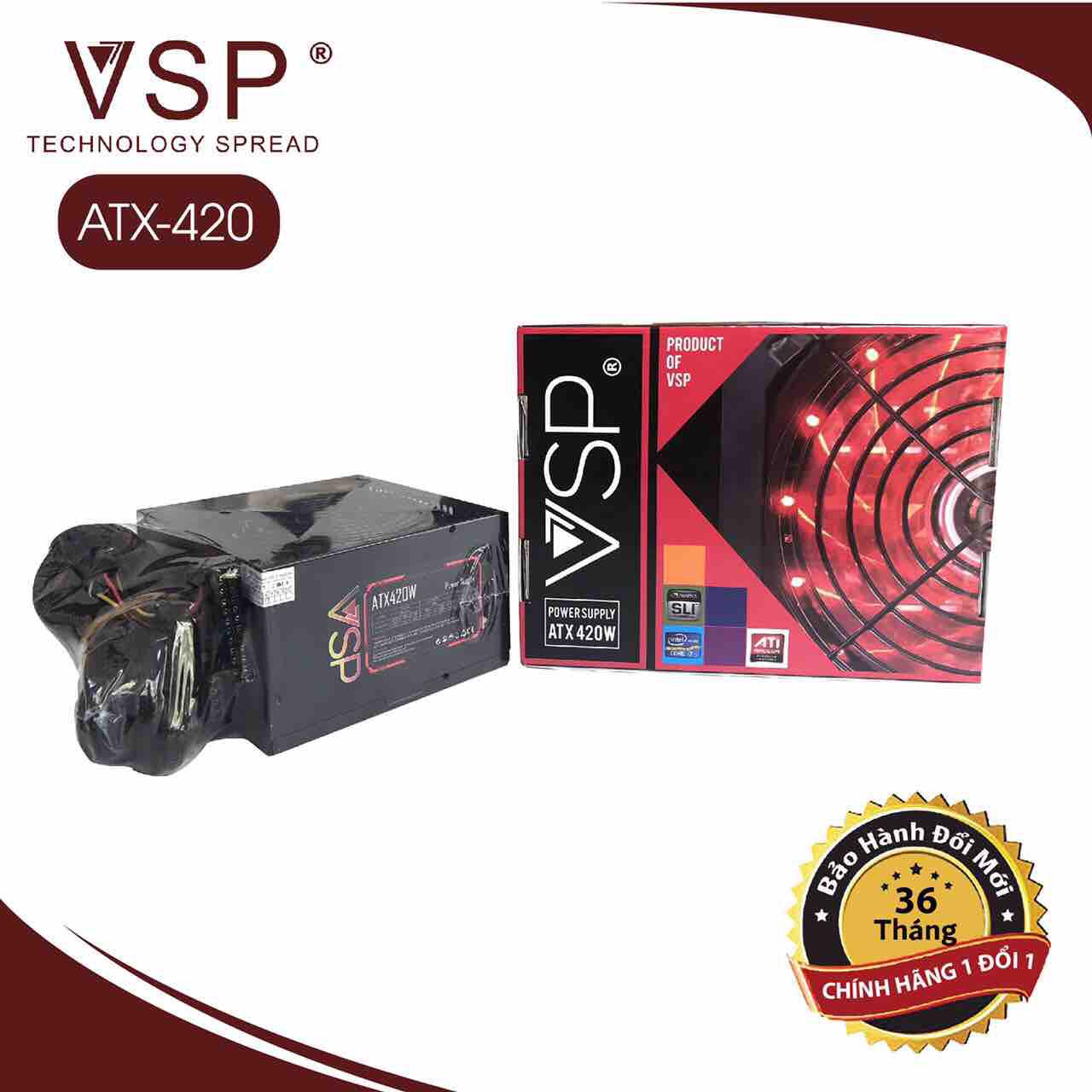 Nguồn vsp 420w-fan led box -kèm dây nguồn