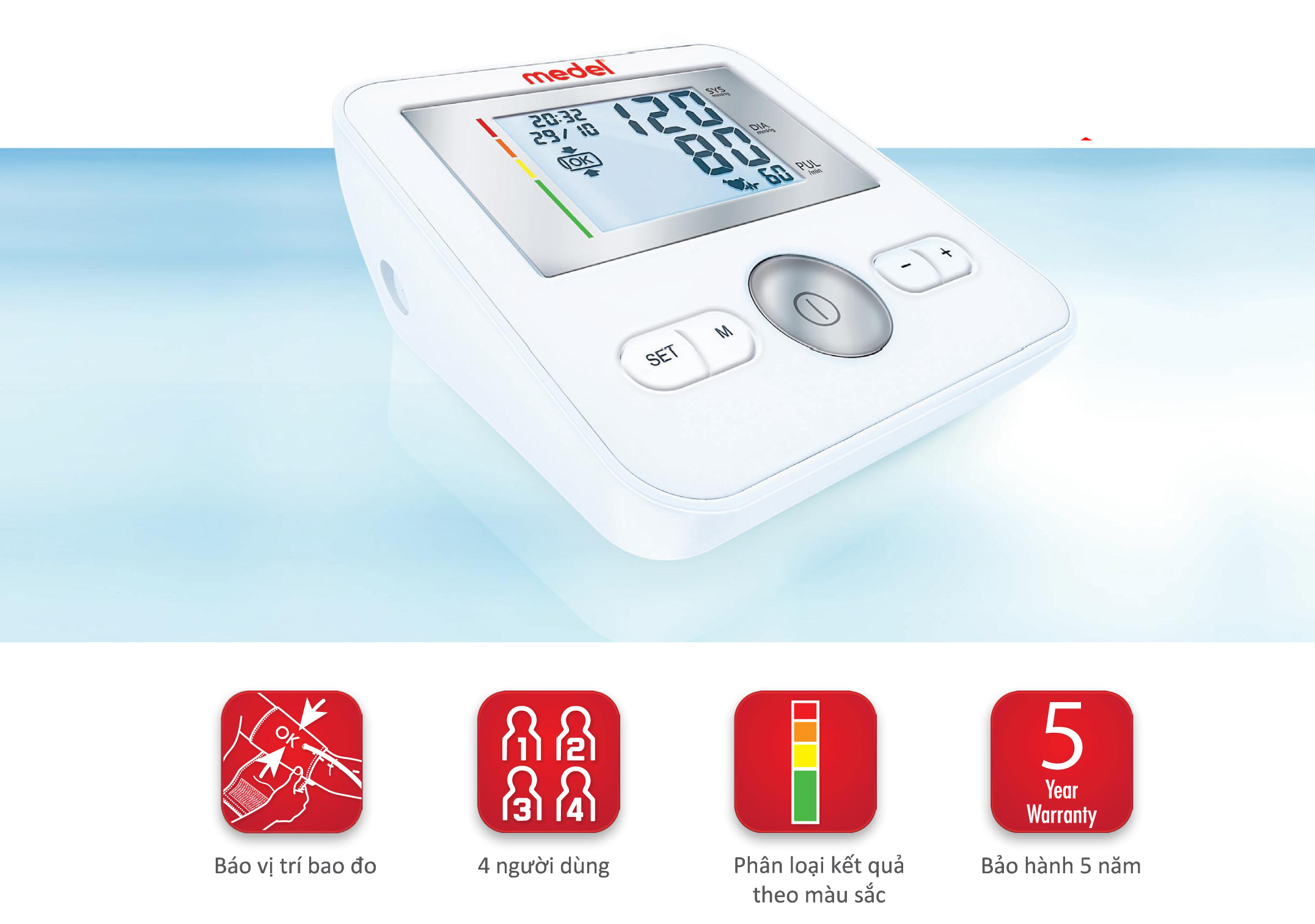 Máy đo huyết áp điện tử bắp tay Medel Control - Ý