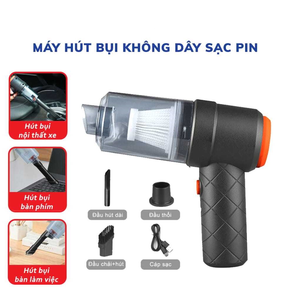 Máy Hút Bụi Mini Cầm Tay Không Dây YT-M2037 Lực Hút 6000MPA Nhỏ Gọn, Pin Sạc Tiện Lợi, Lực Hút Siêu Mạnh, Công Suất 60w