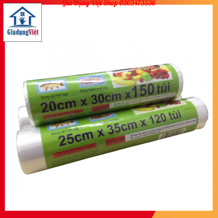 Combo 3 Cuộn Túi Đựng Thực Phẩm Sinh Học An Lành 220 - 250 Gram/cuộn Tiện Lợi - An Toàn - Siêu Tiết Kiệm