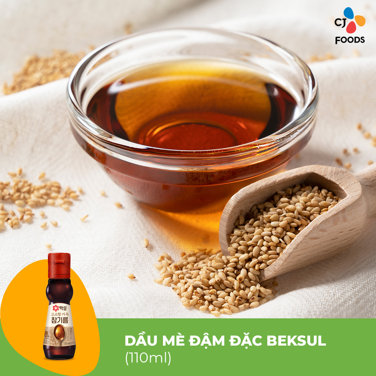 Dầu mè đậm đặc cj beksul 110ml - nhập khẩu từ hàn quốc