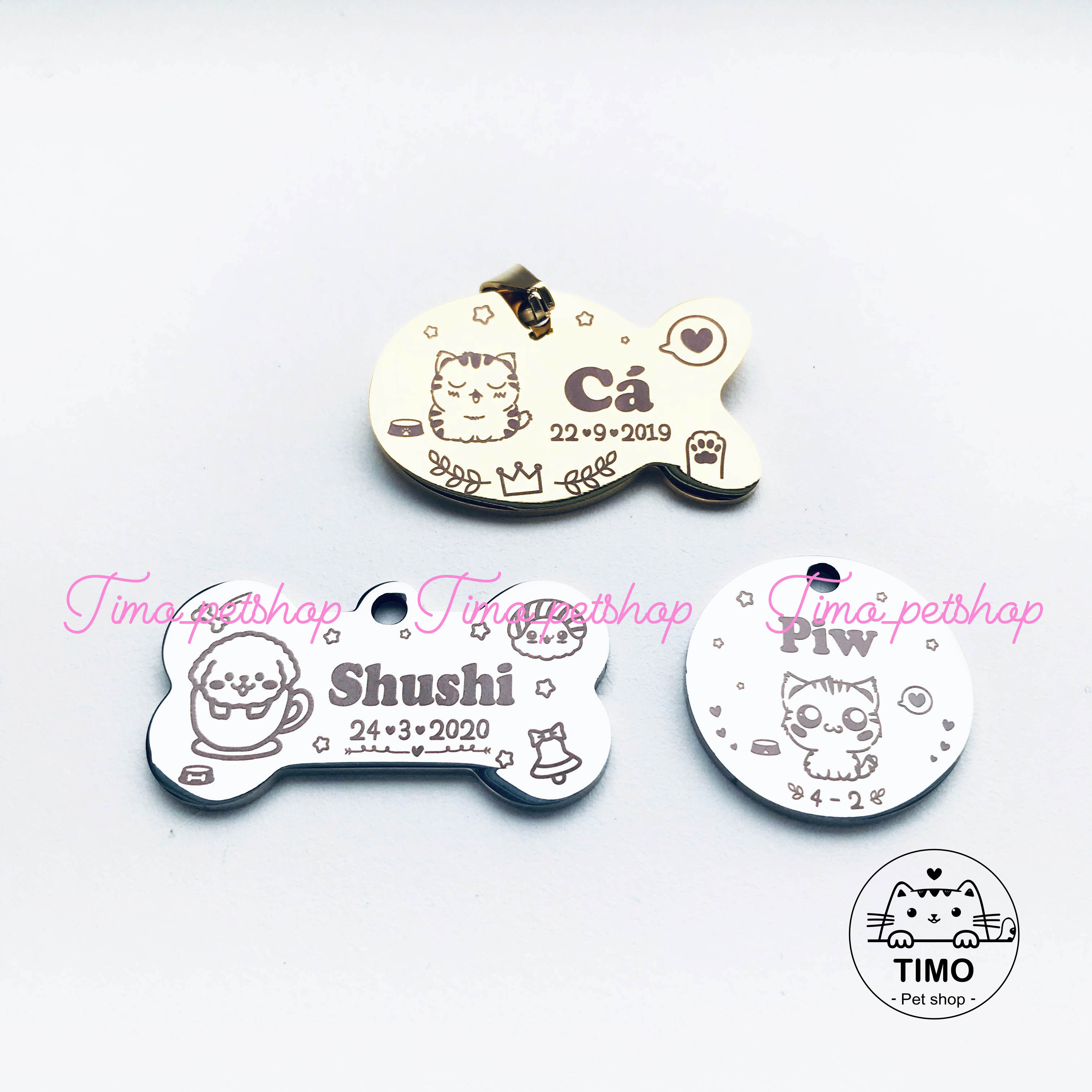 Thẻ tên Thú cưng - Inox (Tặng kèm chuông)