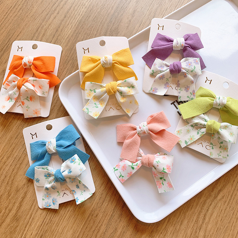 Set 2 kẹp nơ nhỏ cho bé cực xinh phong cách Hàn Quốc PK069