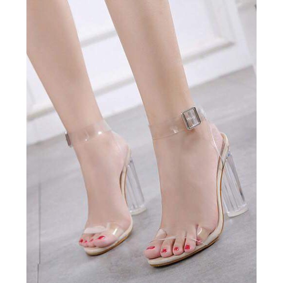 ( ẢNH THẬT) DÉP CAO GÓT QUAI TRONG  ĐẾ VUÔNG THỜI TRANG HÀN QUỐC,