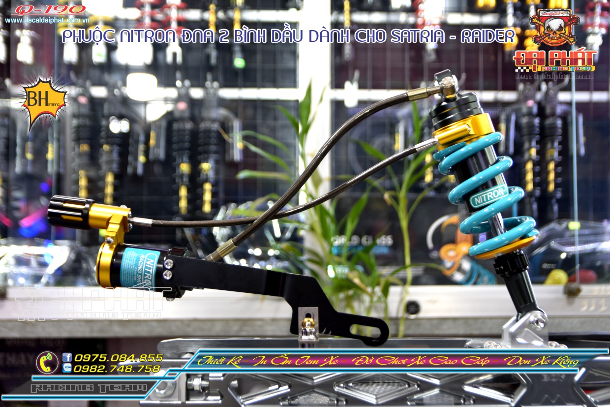 Phuộc nitron đông nam á 2 bình dầu dành cho satria-raider