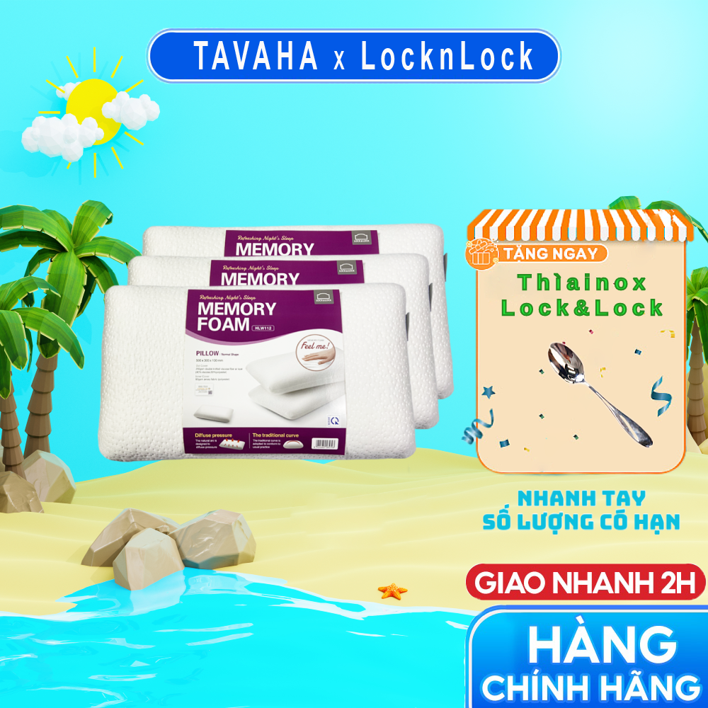 Gối thẳng lock&lock memory foam 50d hlw112
