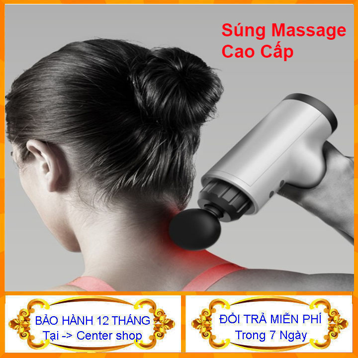 Súng Massage Fascial GUN - Máy Massage mini Cầm Tay - massage toàn thân lưng, bụng, mặt, tay, chân, đầu... - center shop