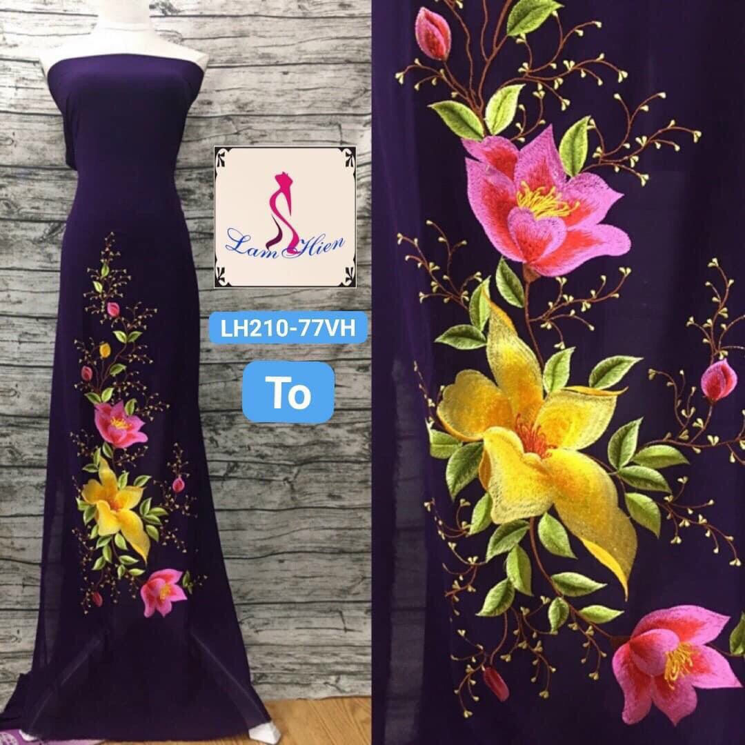 Vải áo dài thêu RẺ, ĐẸP, THỜI TRANG - LH210