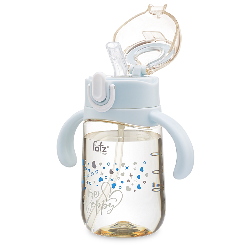Bình ppsu có ống nhựa 2 tay cầm với phao 360 độ 250ml - sippy 2