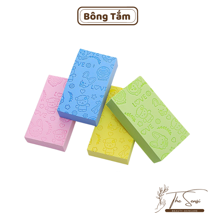 Miếng kì ghét bông tắm Sensi bọt biển kỳ ghét tẩy da chết bông kì ghét siêu sạch