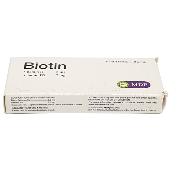 biotin Viên uống Biotin bổ sung Vitamin H và Vitamin B5