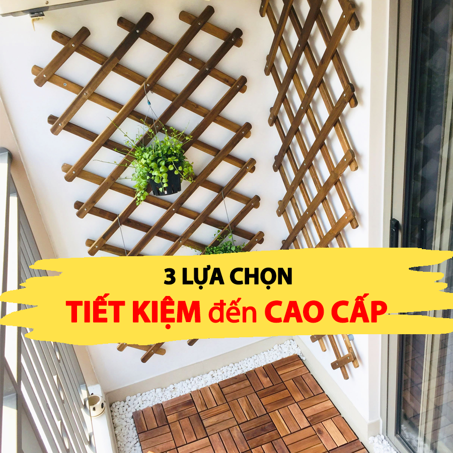 Giàn gỗ treo tường trang trí ban công chịu mưa nắng giàn leo cho cây hoa hồng Taman Home Xuất khẩu Thuỵ Điển