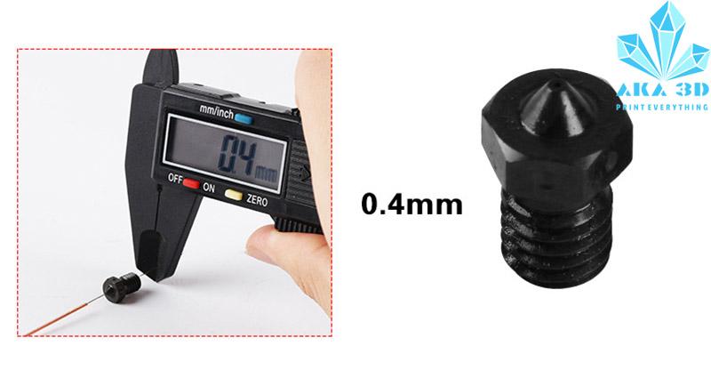 Đầu phun máy in 3d, đầu phun 3d e3dtitan aero hotend v6 0.4mm.