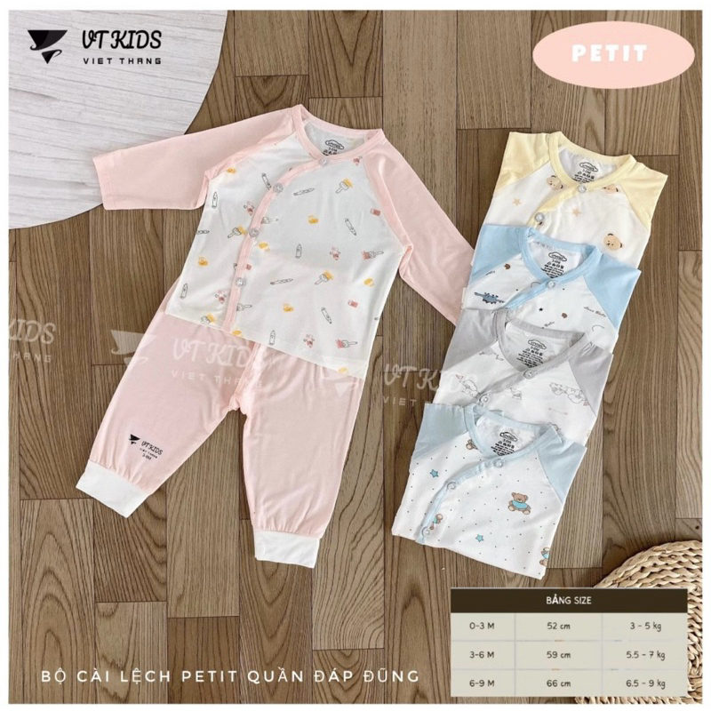 Bộ dài VTKids Pettit Mềm Mịn Co Giãn Thoáng Mát Cho Bé Từ Sơ Sinh