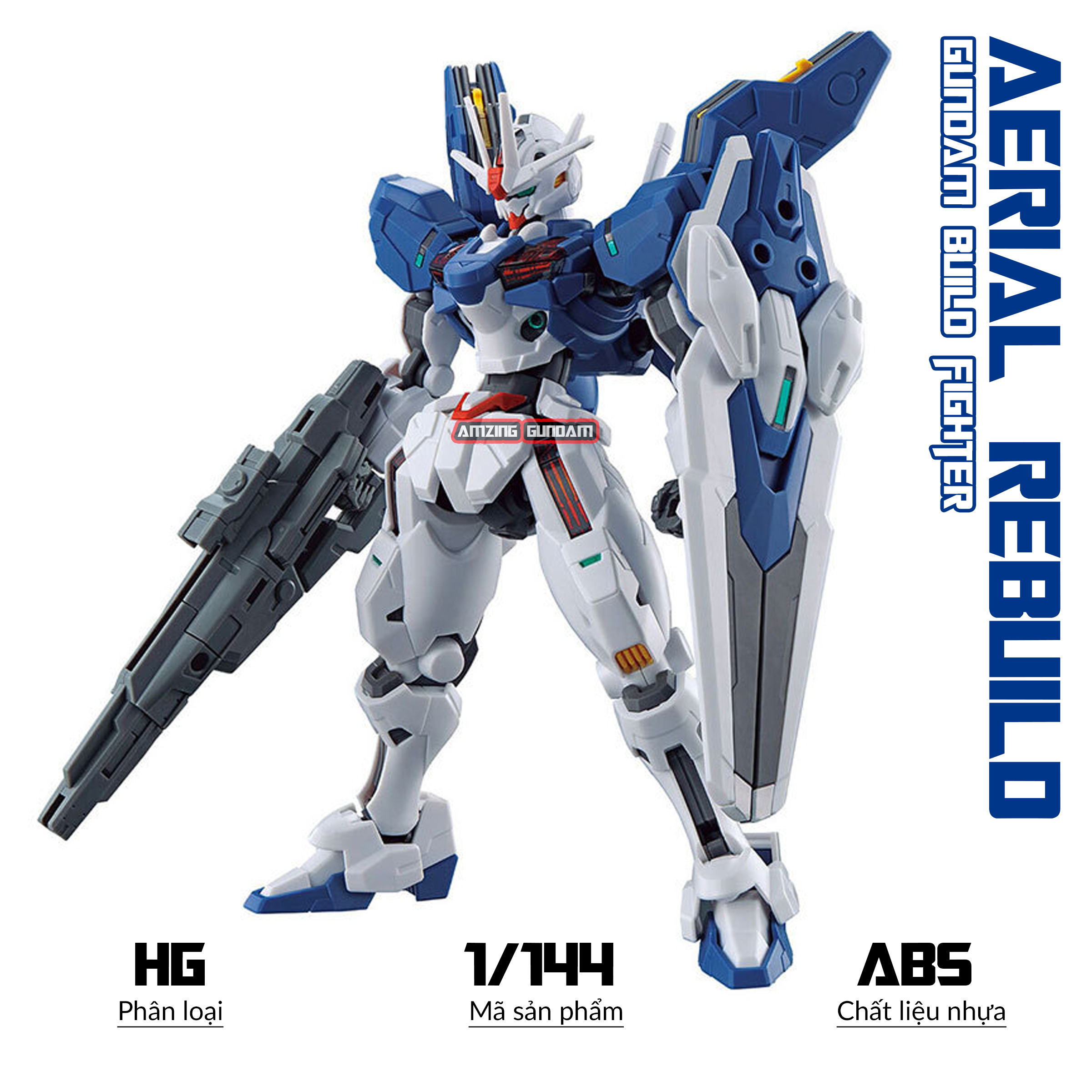 Mô hình Lắp ráp HG Gundam Aerial Rebuild 1/144 Gunpla Mô hình nhựa Đồ chơi xếp hình sưu tập