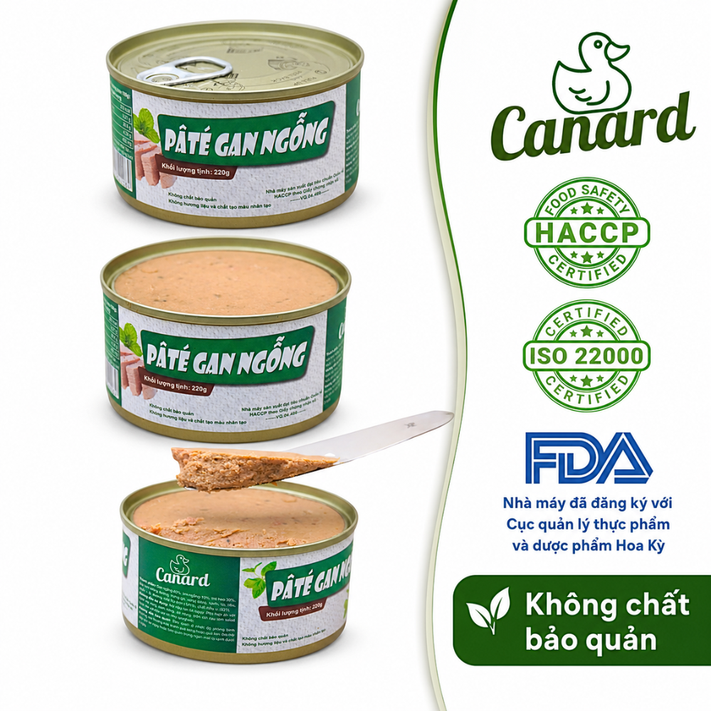 Pate Gan Ngỗng Canard 220g - Vua Của Các Loại Pate. Không Chất Bảo Quản. Ăn với bánh mỳ, cơm, xôi