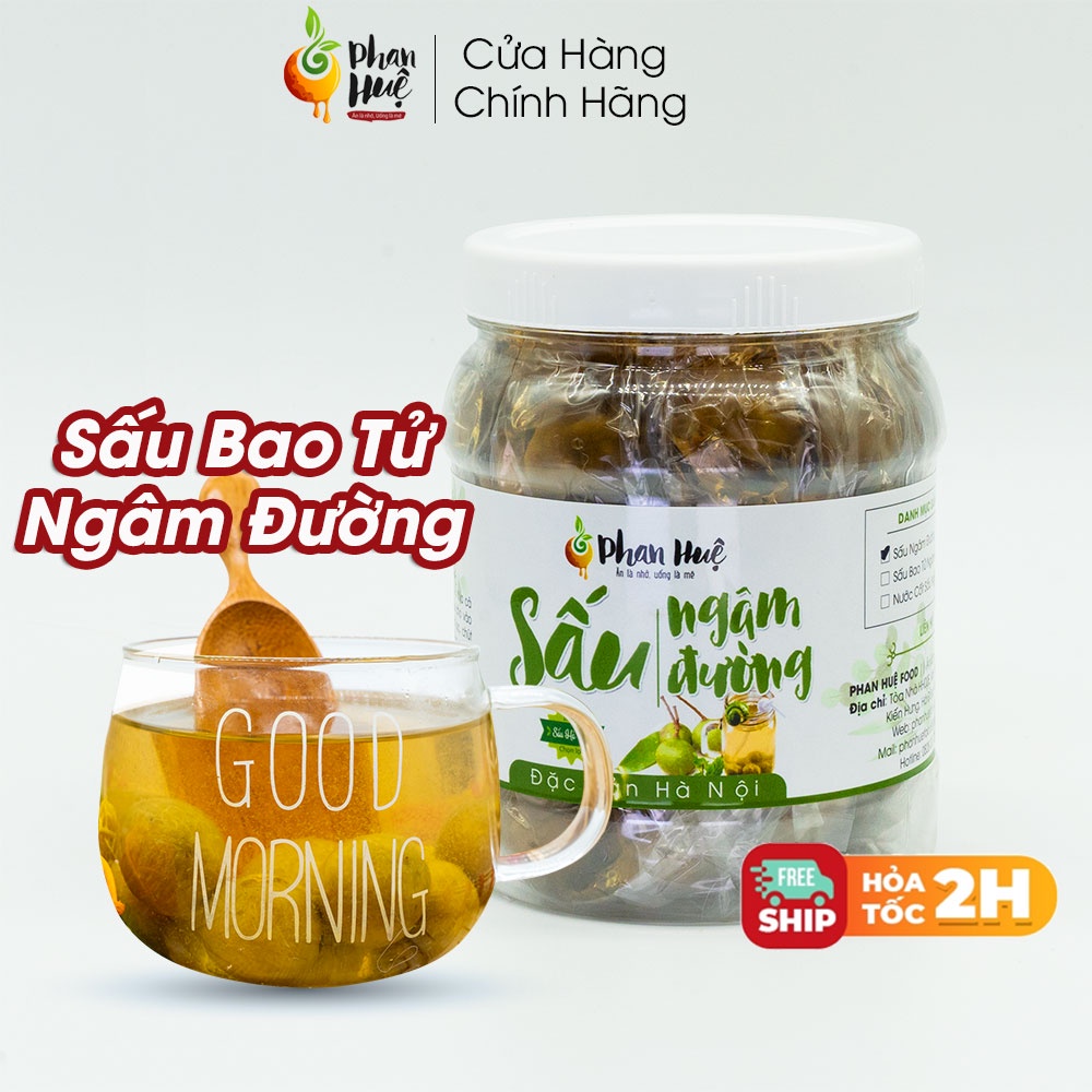 Sấu bao tử ngâm đường phan huệ hộp 1kg. đặc sản hà nội. vị chua ngọt. uống là mê