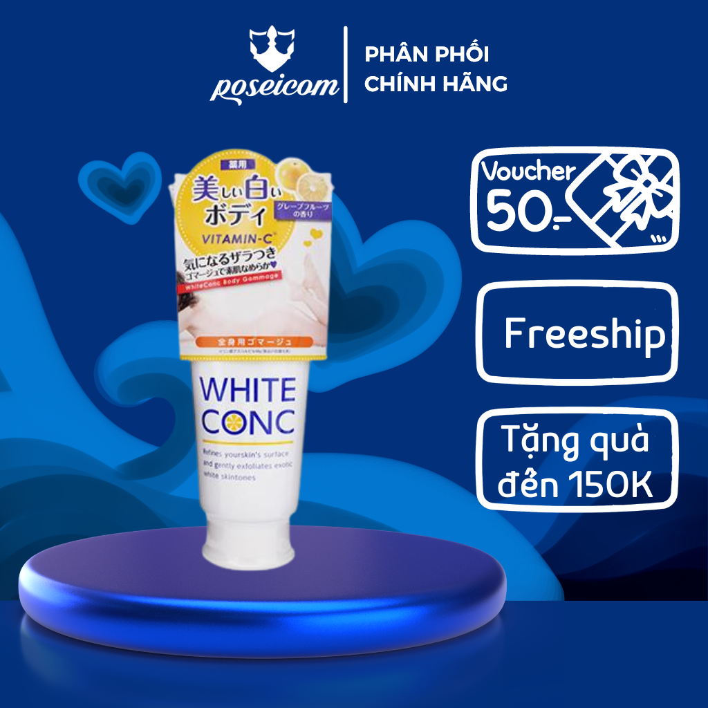 Kem tẩy tế bào chết toàn thân white conc body gc ii 180g poseicom 4990110005001