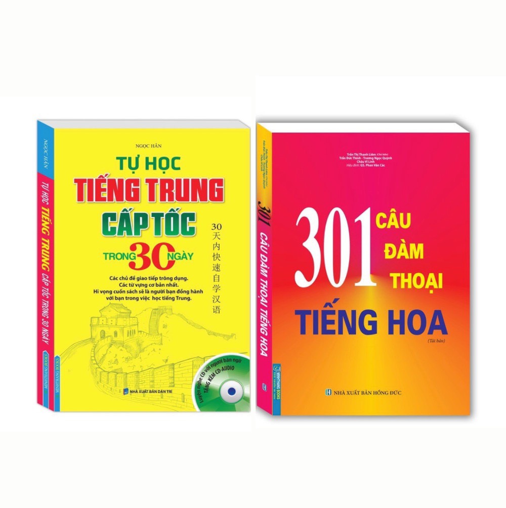 Sách-Combo: Tự học tiếng Trung cấp tốc trong 30 ngày+ 301 câu đàm thoại tiếng hoa