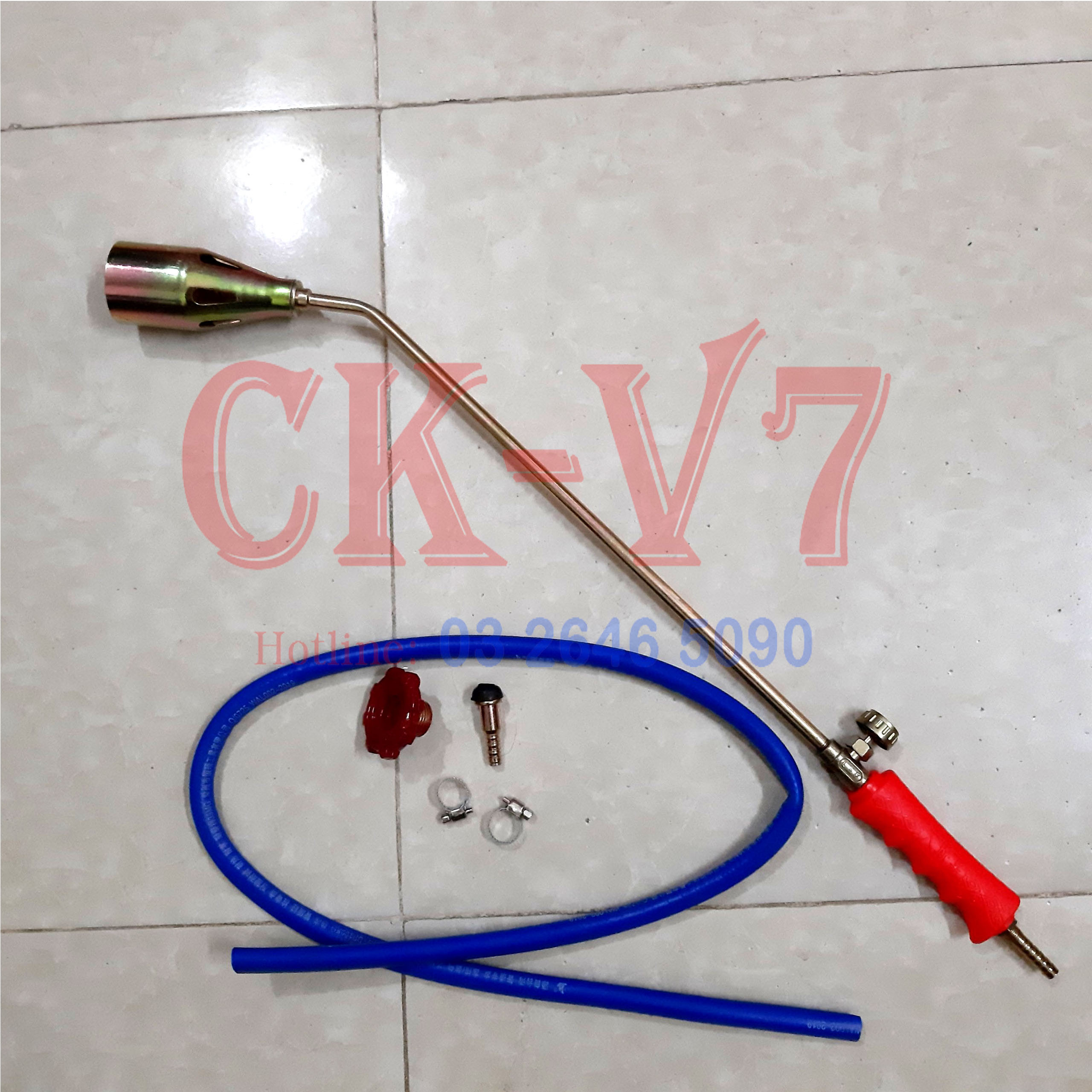 Đèn khò gas, khò gas công nghiệp cán dài phi 50mm full phụ kiện
