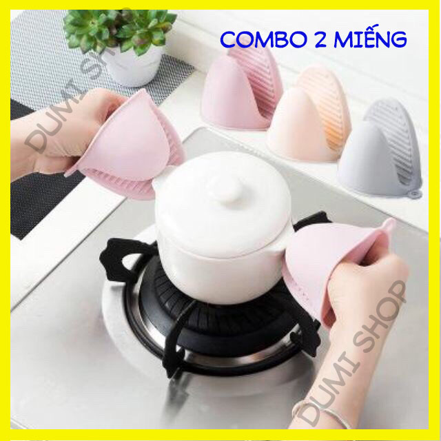 Bộ 2 miếng nhấc nồi silicon loại dày chống nóng - miếng bắc nồi