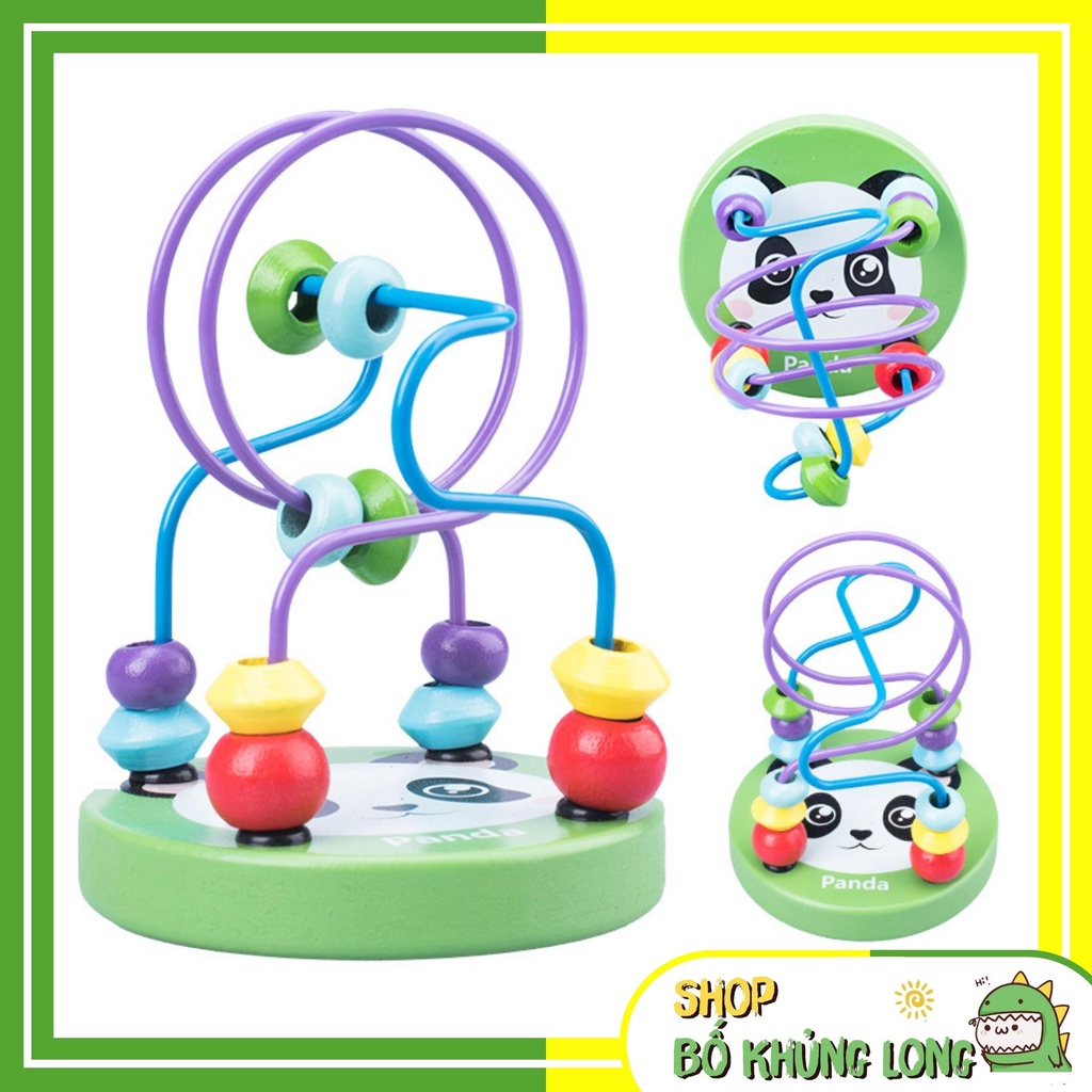 Đồ Chơi Luồn Hạt Mini Gỗ Cho Bé Luyện Khéo Tay Kiên Nhẫn - BỐ KHỦNG LONG
