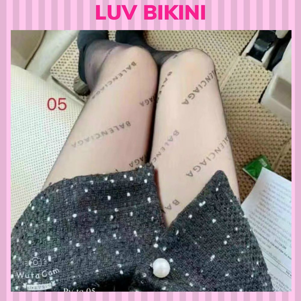 Quần tất balenciaga siêu hot dai trong - quần tất 3d in chữ